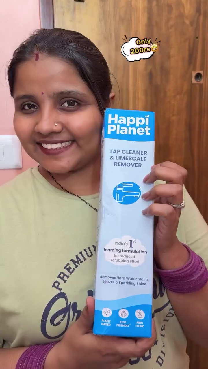 Happi Planet Tap Cleaner & Limescale Remover – Powerful Foaming Formula for Sparkling Clean Taps & Bathrooms