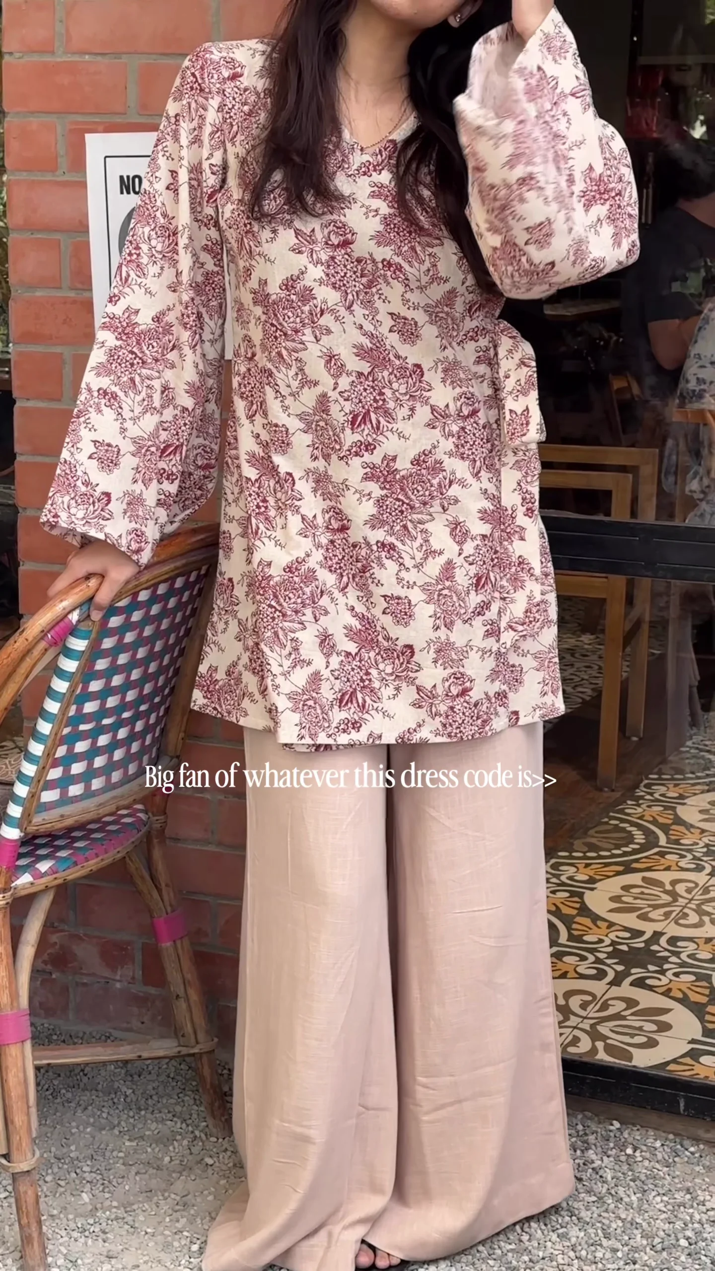 Vintage Bloom Co-Ord Set | Elegant Floral Top & Relaxed Palazzo Set