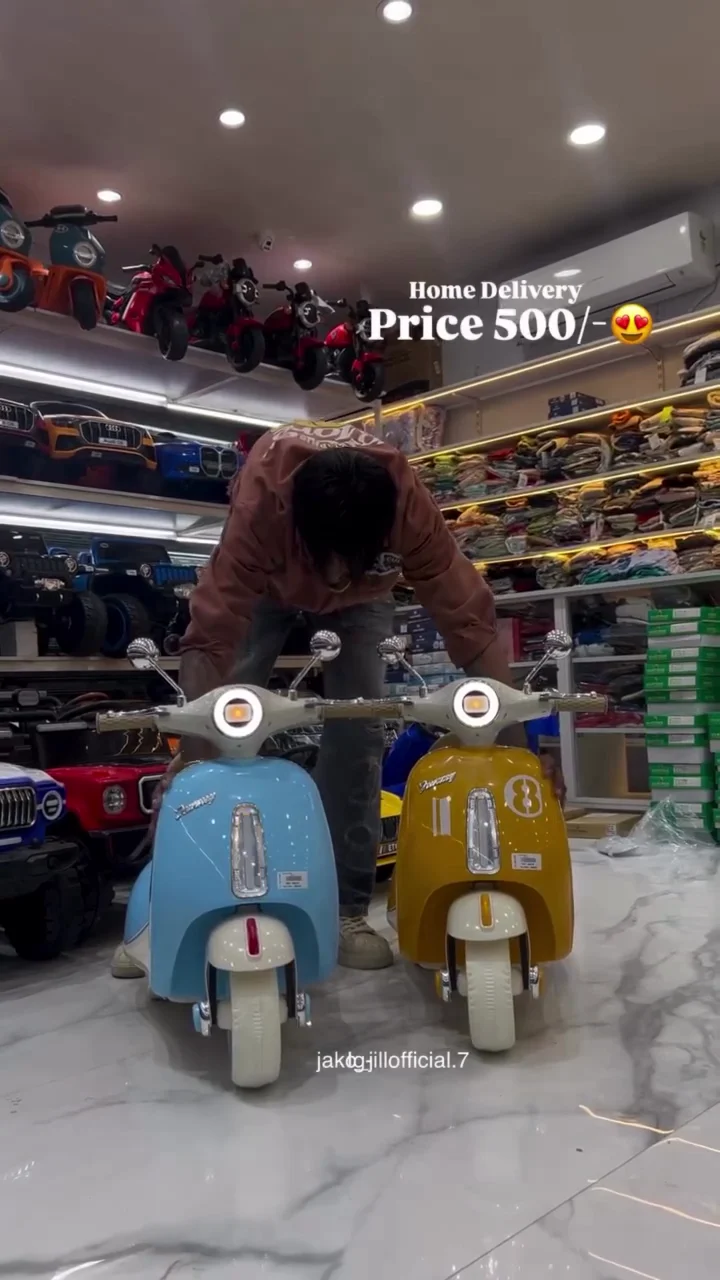 Premium Kids Electric Ride-On Scooter with LED Lights, Music & Rechargeable Battery | Stylish Baby Scooter Toy for Boys & Girls
